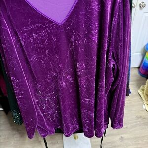 Luxurious Purple Velvet Women's Blouse​